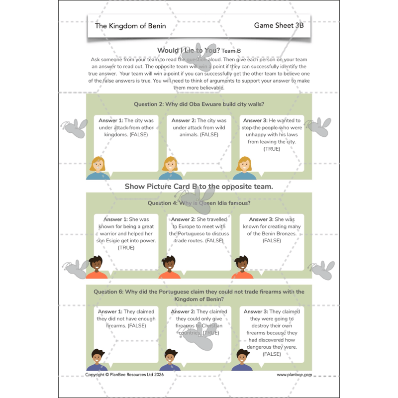 PlanBee The Kingdom of Benin KS2 History Lesson Pack