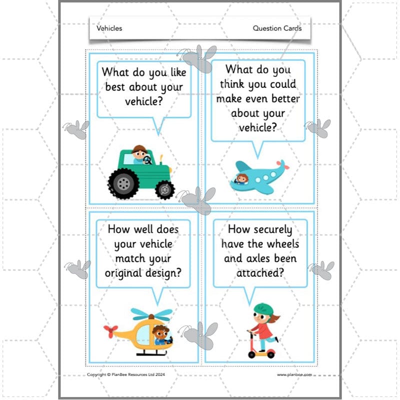 PlanBee Moving Vehicles KS1 Year 2 DT Lesson Planning by PlanBee