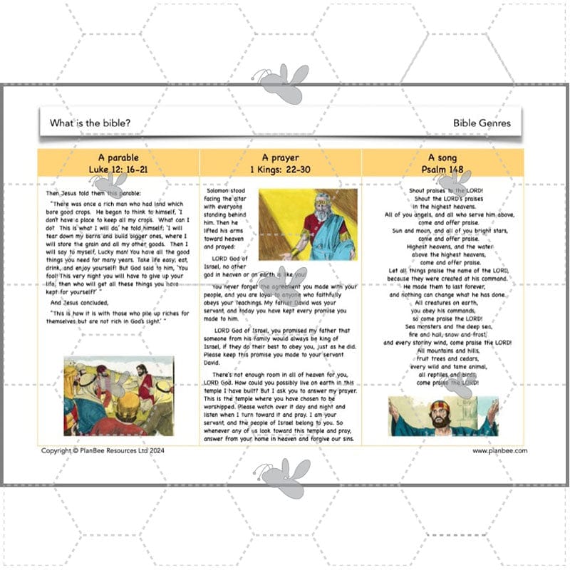 PlanBee What is the Christian Bible? Year 3 KS1 PlanBee RE Lessons