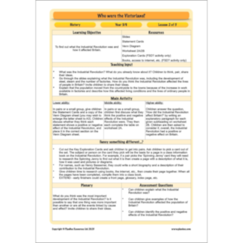 PlanBee Who were the Victorians KS2 History Lessons and Resources