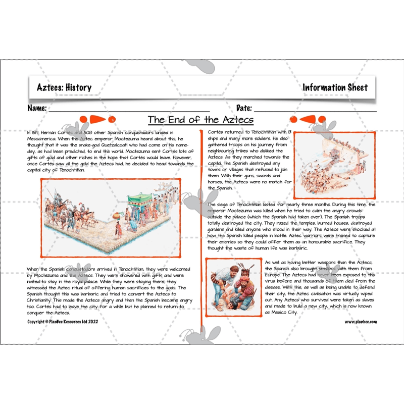 PlanBee Aztecs KS2 Lesson Planning and Resources 