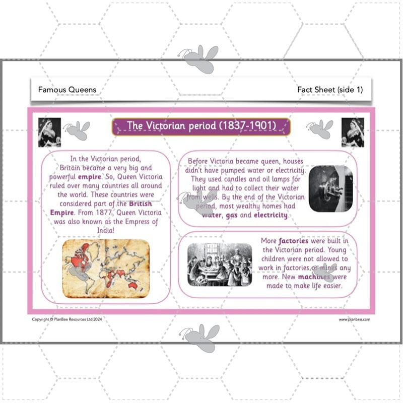 PlanBee Famous Queens | KS1 History Lesson Pack by PlanBee
