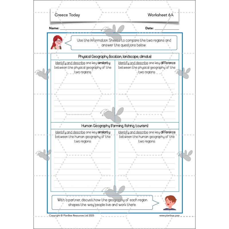 PlanBee Greece Today | KS2 Geography Lesson Pack