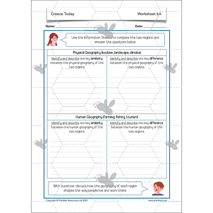 PlanBee Greece Today | KS2 Geography Lesson Pack