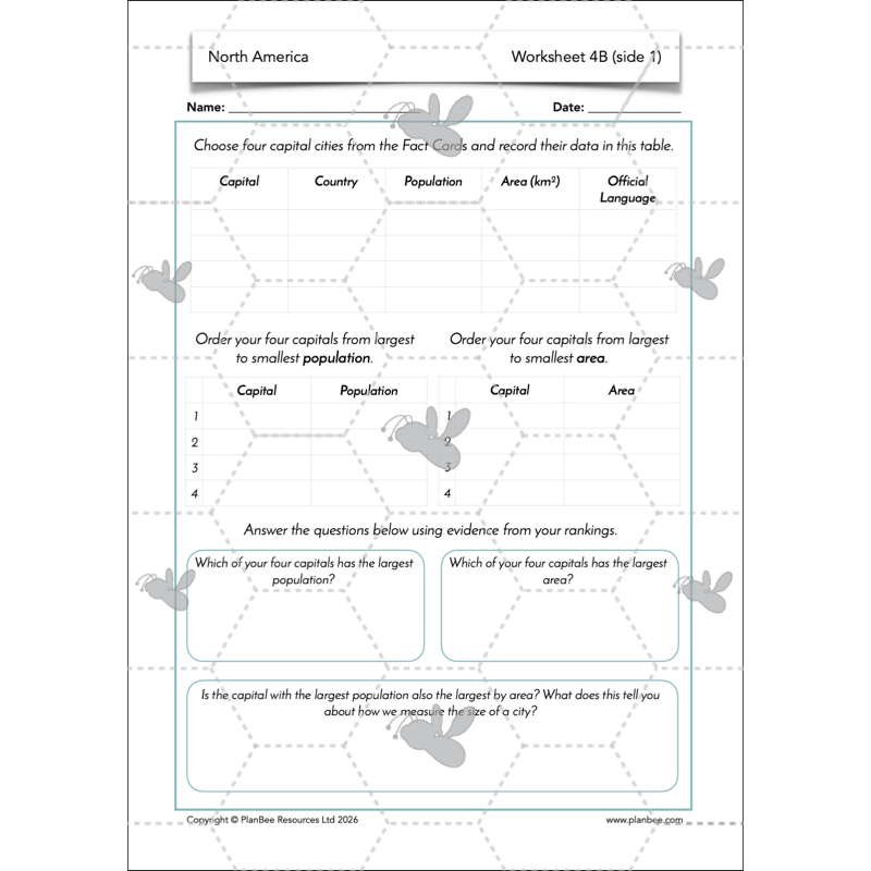 PlanBee North America KS2 Geography Lesson Pack