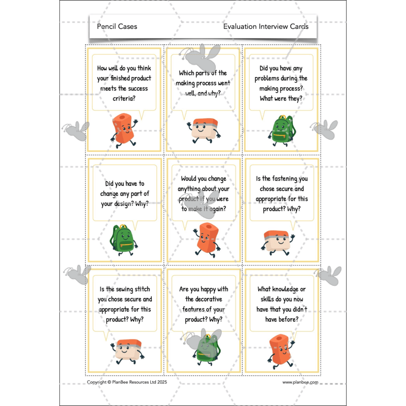 PlanBee Pencil Cases - Textiles: DT Lesson Plans for KS2 Y3/4