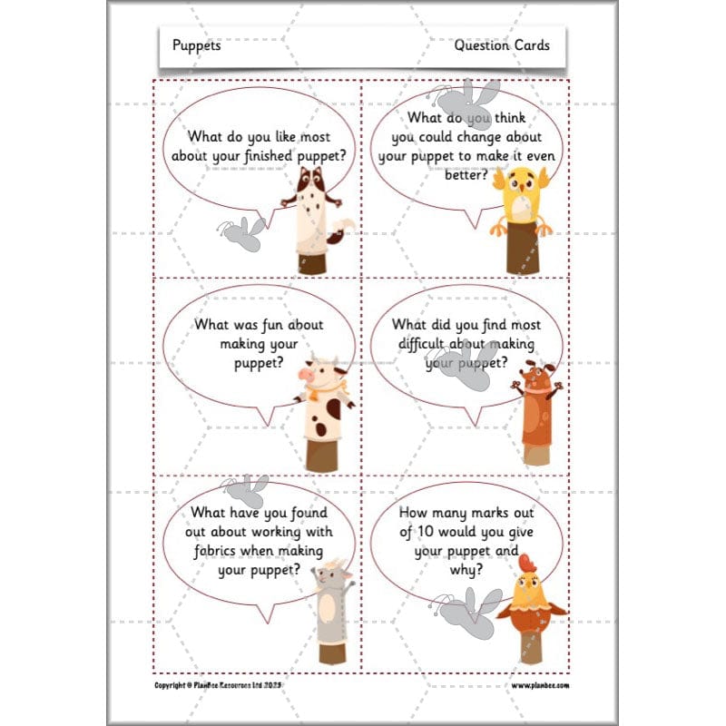 PlanBee Puppets KS1 DT Lesson Planning Pack for Year 2 by PlanBee