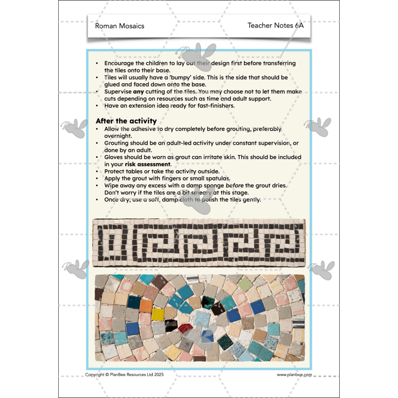 PlanBee Roman Mosaics KS2 Art Planning