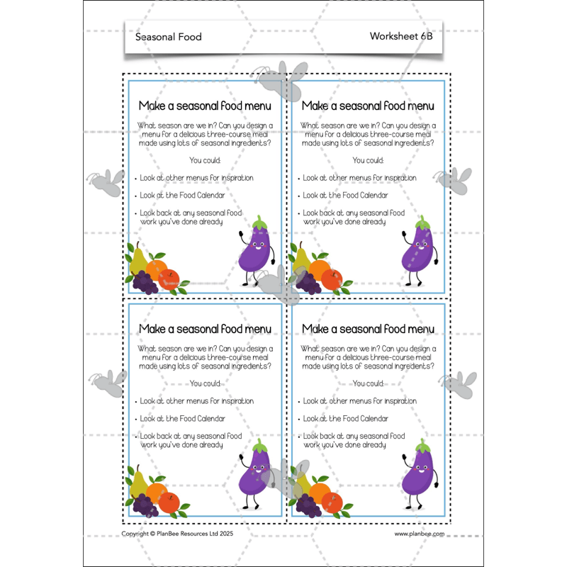 PlanBee Seasonal Food Seasonality KS2 cooking lessons by PlanBee