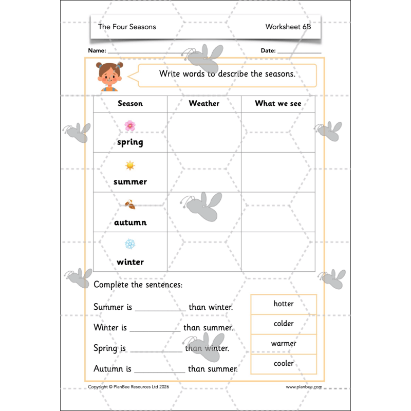 PlanBee The Four Seasons KS1 Geography Lesson Pack