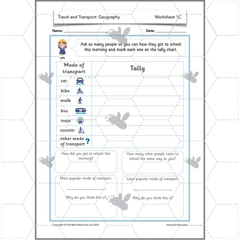PlanBee Travel and Transport Topic Enrichment Pack