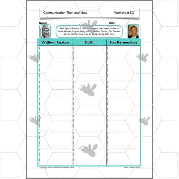 PlanBee Communication Then and Now: Primary History Plans for KS1