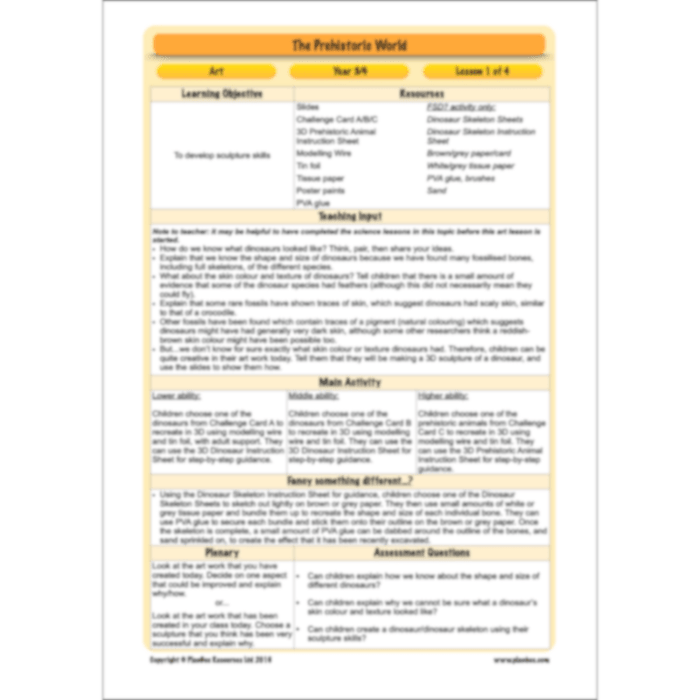 PlanBee Dinosaurs Topic KS2 Enrichment Lesson Pack