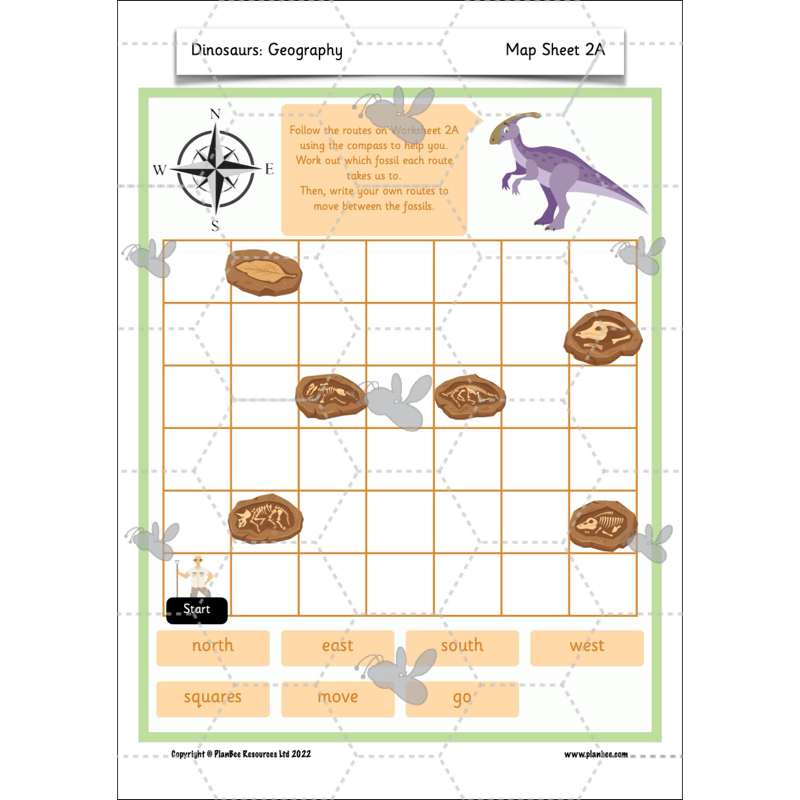 PlanBee Dinosaurs KS1 Topic Enrichment Lesson Pack