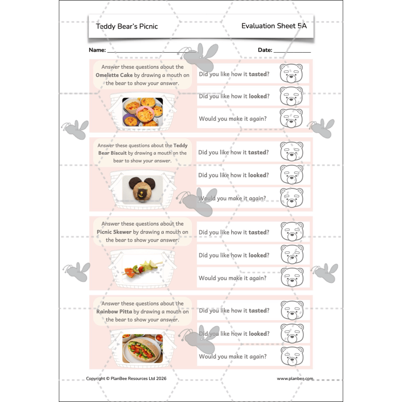 PlanBee Teddy Bears Picnic Ideas and DT Lessons by PlanBee