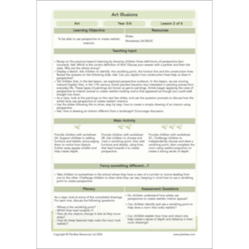 PlanBee Art Illusions | KS2 Art lessons