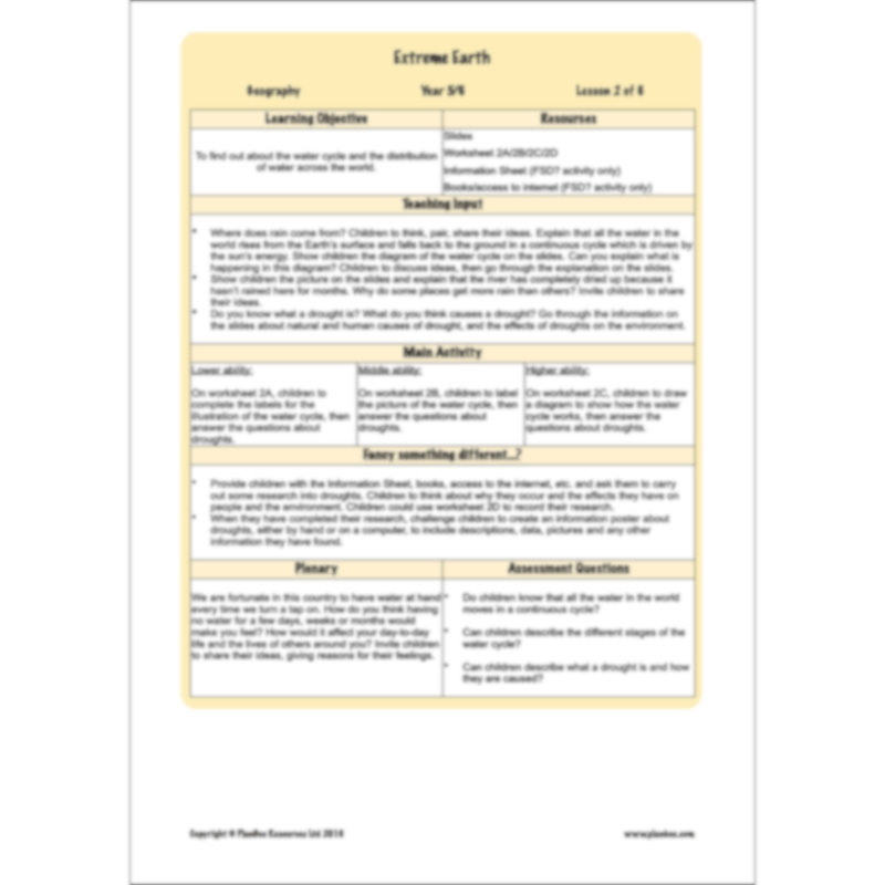 PlanBee Extreme Earth KS2 Lesson Planning Pack