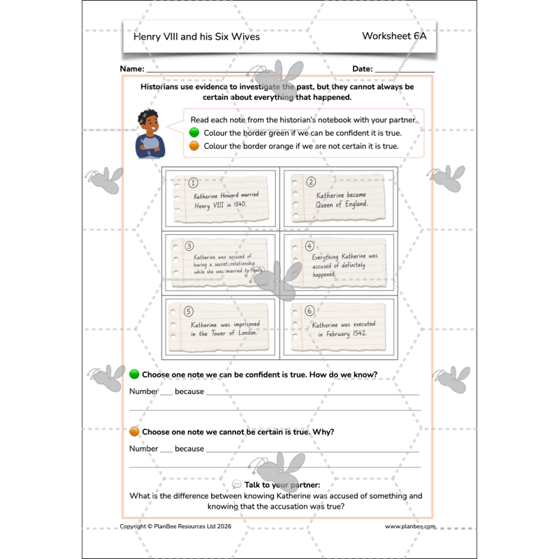 PlanBee Henry VIII and his Six Wives KS2 History Lessons