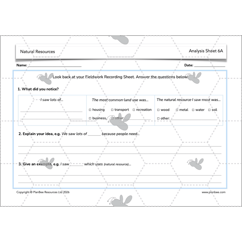 PlanBee Natural Resources KS2 Geography Lesson Pack