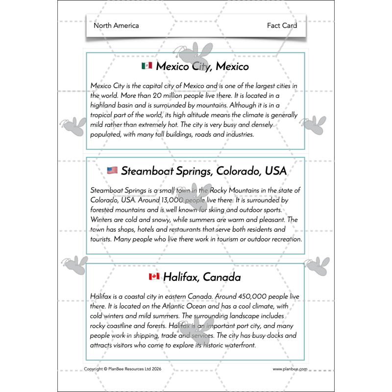 PlanBee North America KS2 Geography Lesson Pack