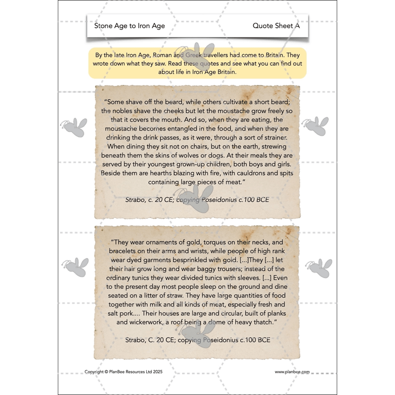 PlanBee Stone Age to Iron Age Year 3 and 4 | History Lessons KS2