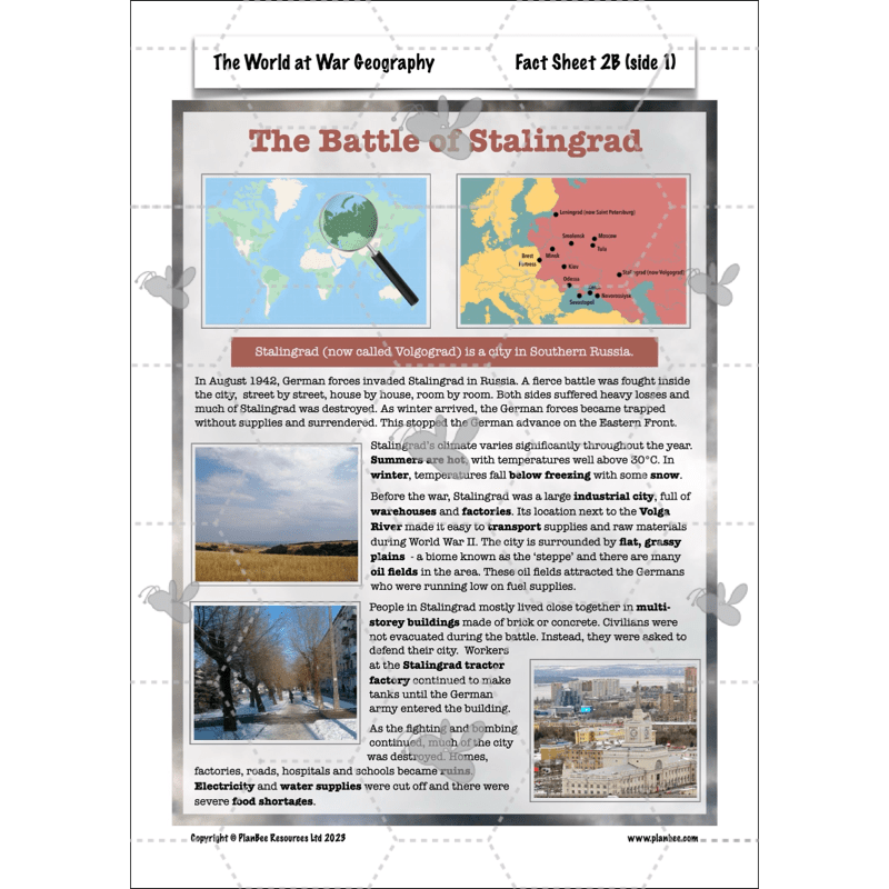 PlanBee World War 2 (UKS2) Topic Enrichment Lesson Pack