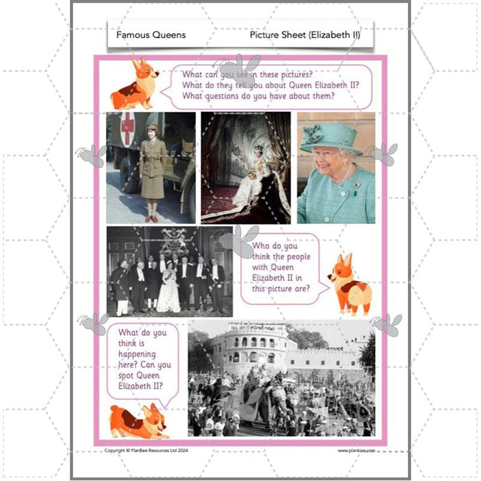 PlanBee Famous Queens | KS1 History Lesson Pack by PlanBee