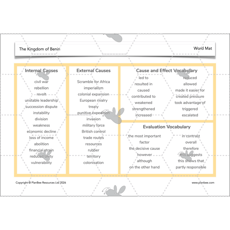 PlanBee The Kingdom of Benin KS2 History Lesson Pack