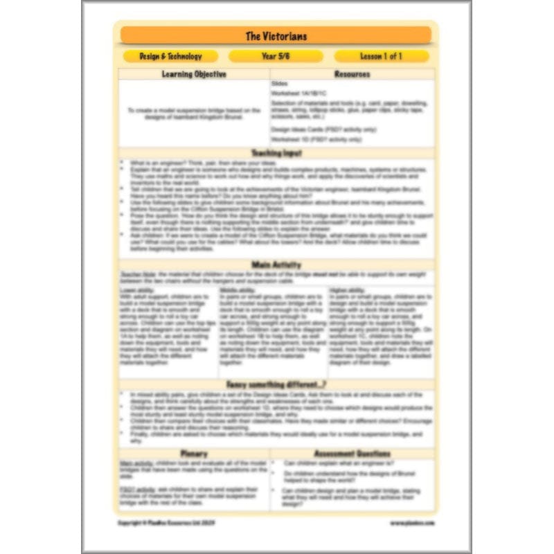 PlanBee Victorians Topic KS2 Enrichment Lesson Pack