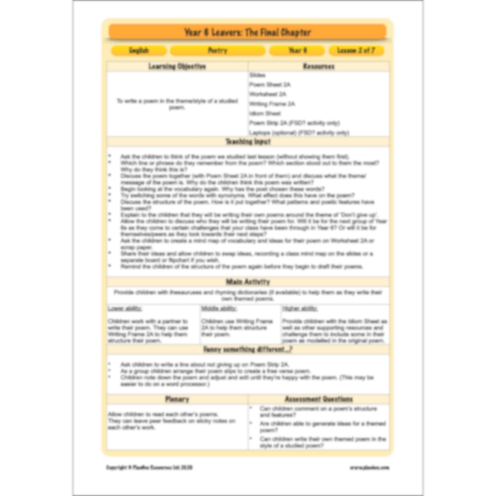 PlanBee Year 6 Leavers: The Final Chapter | KS2 English Pack