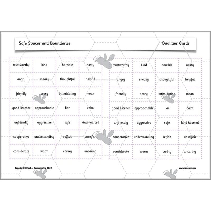 PlanBee Safe Spaces and Boundaries PSHE KS1 lessons by PlanBee