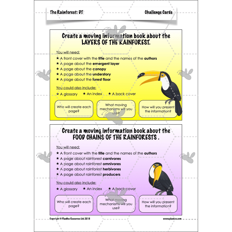 PlanBee The Rainforest Topic KS2 Enrichment Lesson Pack