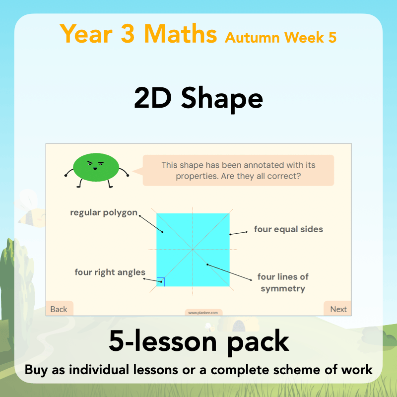 PlanBee 2D Shapes Year 3 Maths Lesson Pack by PlanBee