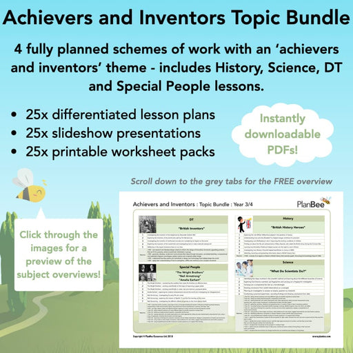 PlanBee Achievers and Inventors KS2 Topic Lessons by PlanBee