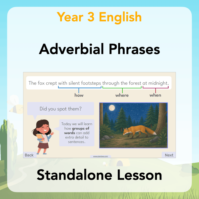 PlanBee Adverbial Phrases KS2 English Lesson Pack
