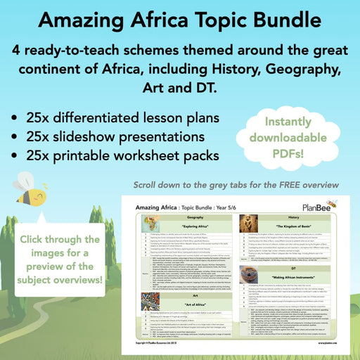 PlanBee Amazing Africa KS2 Topic for Year 5 & Year 6 by PlanBee