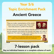 PlanBee Ancient Greece Topic KS2 Enrichment Lesson Pack