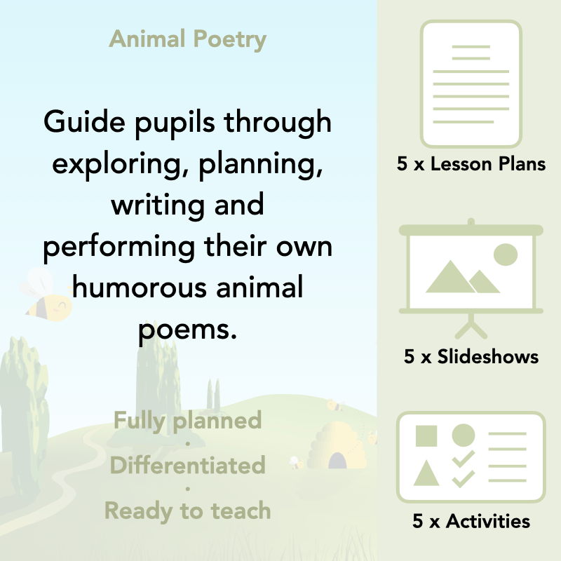 PlanBee Animal Poetry KS1 English Lesson Pack