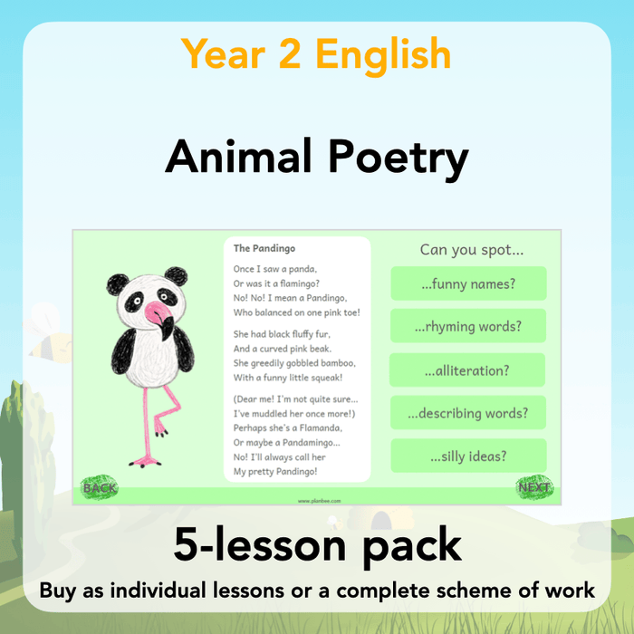 PlanBee Animal Poetry KS1 English Lesson Pack