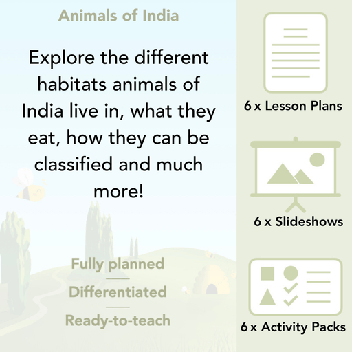 PlanBee Animals of India complete Science scheme of work for KS2