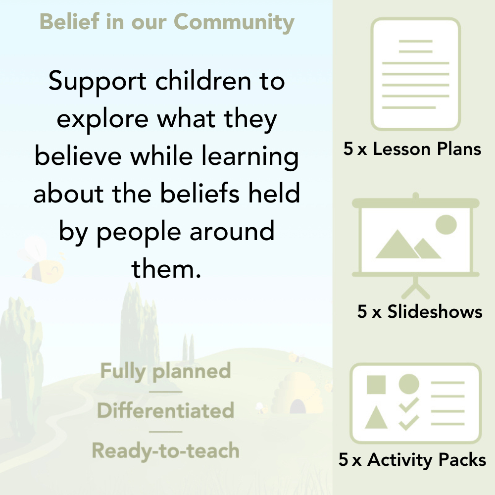 PlanBee Belief In Our Community: Complete set of KS2 RE lessons
