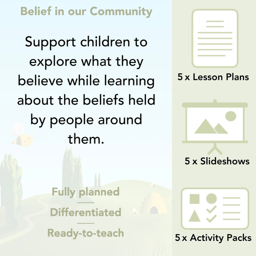 PlanBee Belief In Our Community: Complete set of KS2 RE lessons