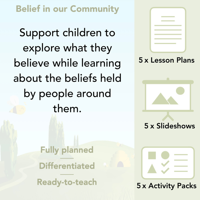 PlanBee Belief In Our Community: Complete set of KS2 RE lessons