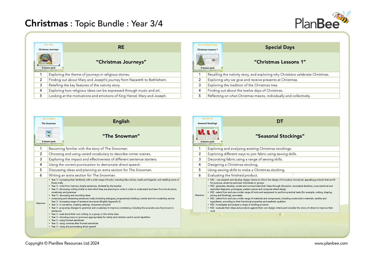 Bundle of KS2 Christmas lessons including RE, English and DT