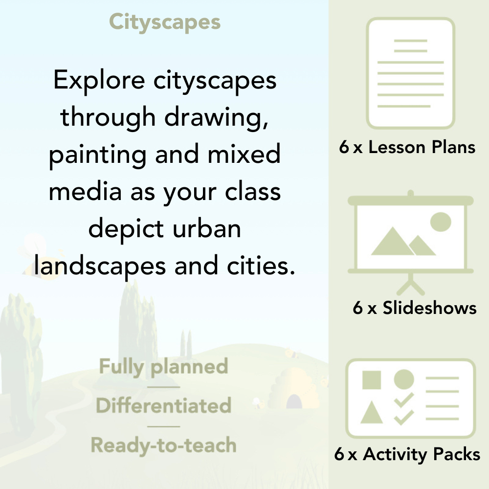 PlanBee Cityscapes Art Lessons for KS2 created by PlanBee