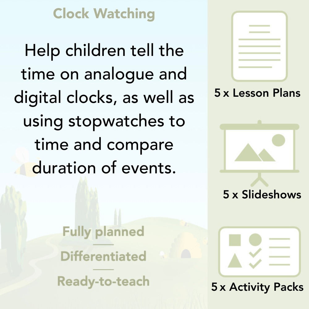 PlanBee Clock Watching | Time Year 3 Maths Lesson Activity Pack