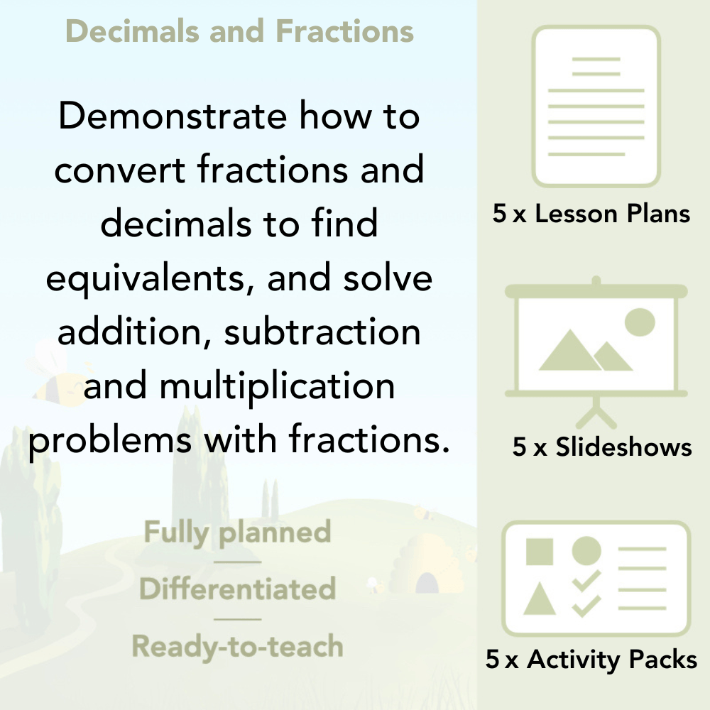 PlanBee Year 5 Decimals and Fractions Maths Lessons by PlanBee