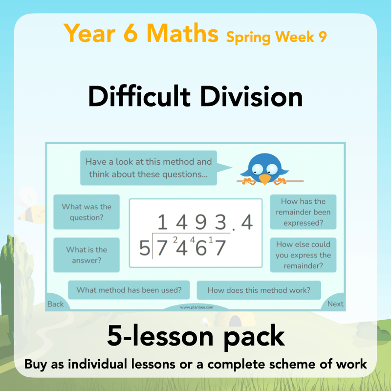 PlanBee Division Year 6 Maths Lessons and Worksheets by PlanBee