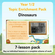 PlanBee Dinosaurs KS1 Topic Enrichment Lesson Pack