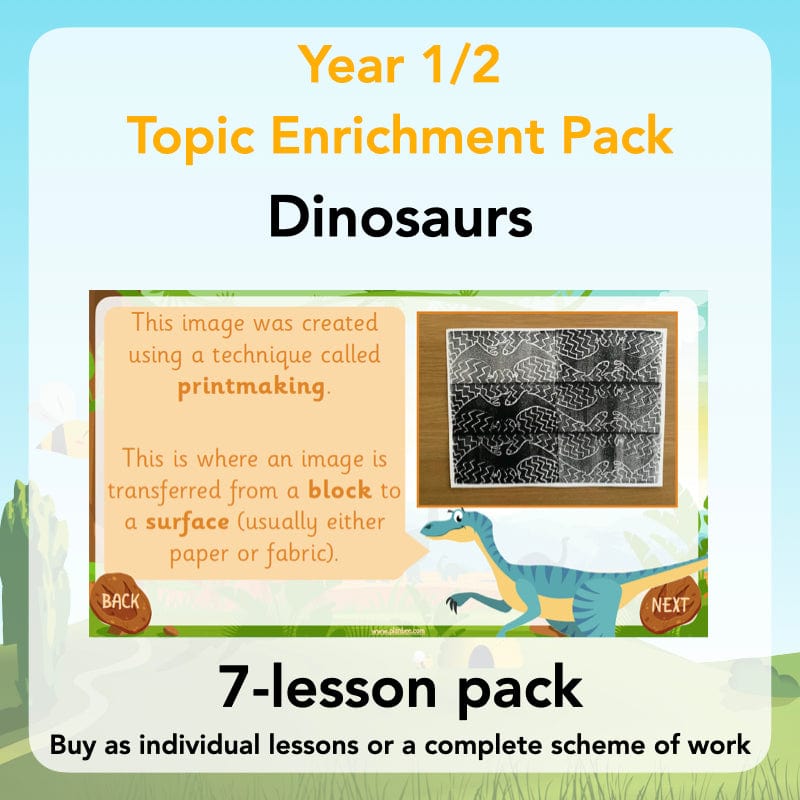 PlanBee Dinosaurs KS1 Topic Enrichment Lesson Pack